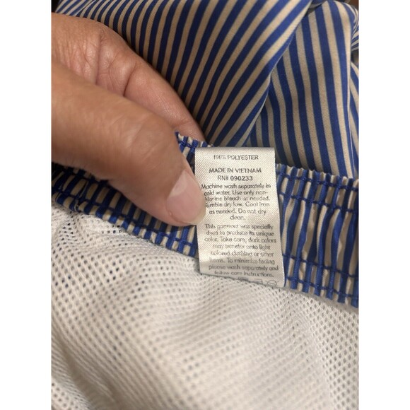 Pacsun Shorts Mens Size XL Swim Trunks Blue White Seersucker Stripes Net Briefs - Picture 3 of 6